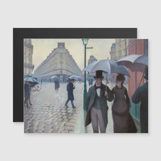 Caillebotte - Paris Street Rainy Day Carte magnéti (Devant / Derrière)