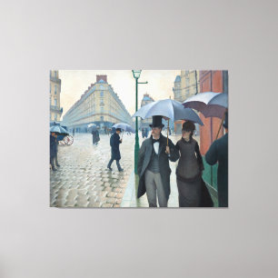 Caillebotte Paris Street Rainy Day Painting Canvas Afdruk