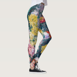 Caillebotte - Witte en Gele Chrysanten Leggings