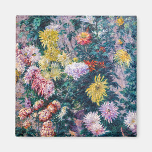 Caillebotte - Witte en Gele Chrysanten Magneet