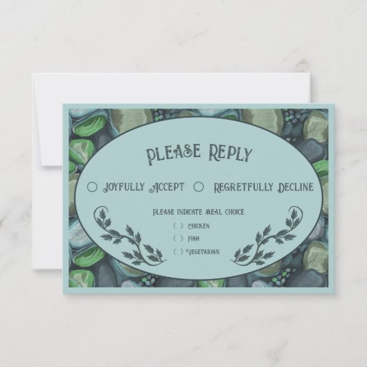 Cailloux d'eau - Carte RSVP de mariage (Devant)
