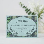 Cailloux d'eau - Carte RSVP de mariage (Debout devant)