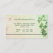 Cailloux noirs, lotus, carte de visite en bambou (Dos)