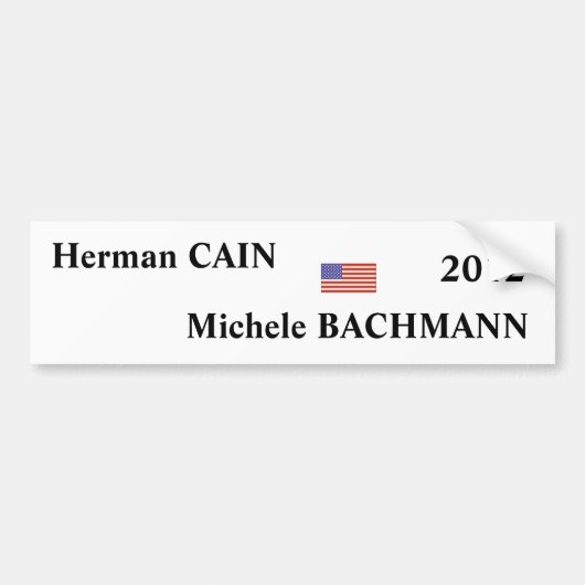 CAIN BACHMANN 2012 BUMPERSTICKER (Voorkant)