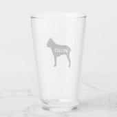 Cain Corso Dog Silhouette Personalized Canine Glas (Achterkant)