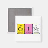 Caine periodiek table name magnet magneet (Voorkant / Achterkant)
