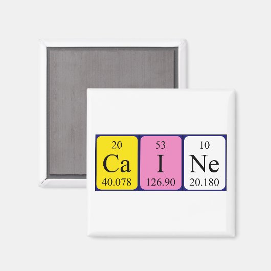Caine periodiek table name magnet magneet (Voorkant / Achterkant)