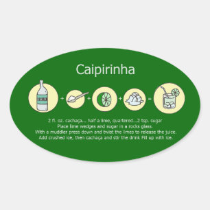 caipirinha , braziliaanse drink ovale sticker