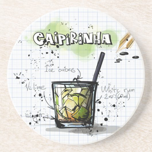 Caipirinha Zandsteen Onderzetter (Voorkant)