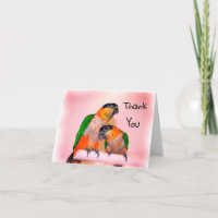 Caique Parrot Pair Bird Carte de remerciements