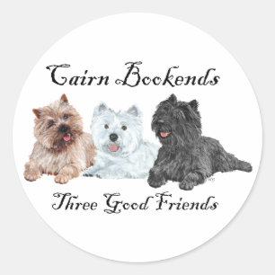 Cairn Boeksteunen, Drie Goede Vrienden Ronde Sticker