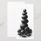 Cairn de pierres Zen – Invitation rituelle minimal (Devant / Derrière)