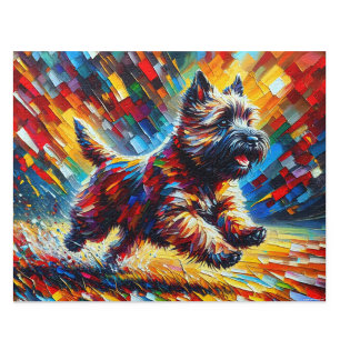 Cairn Terrier Acryl Kunst: Brindle Cairn Legpuzzel