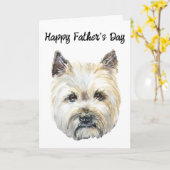 Cairn Terrier Bewerkbare Hond Papa Vaderdag Kaart (Gele Bloem)