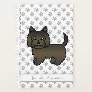 Cairn Terrier Brun Foncé Mignon Chien de Dessin An