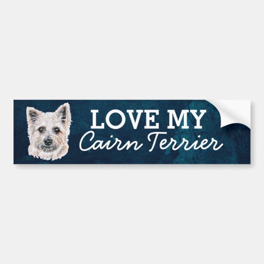 Cairn Terrier Bumpersticker (Voorkant)