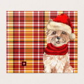 Cairn Terrier chien avec Holiday Red Plaid Noël (Outside Unfolded)