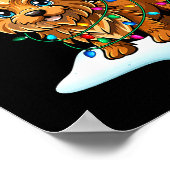 Cairn Terrier Christmas Santa Hat Reindeer Lights  Poster (Hoek)