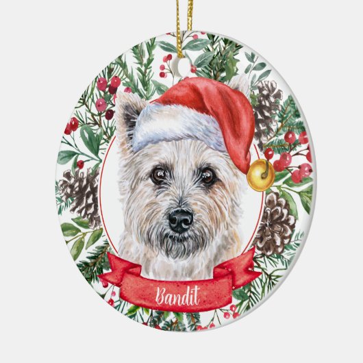 Cairn Terrier Custom Père Noël Chien Ornement de N (Gauche)