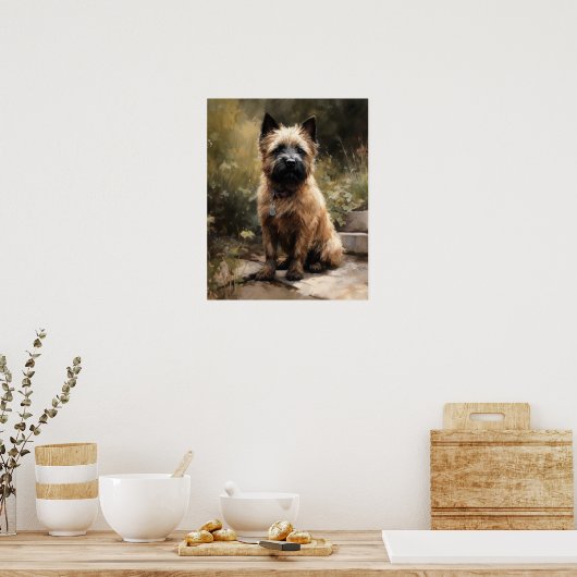 Cairn Terrier Dog Art Poster (Cuisine)