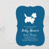 Cairn Terrier Dog Baby shower Blue Boy Kaart (Voorkant / Achterkant)