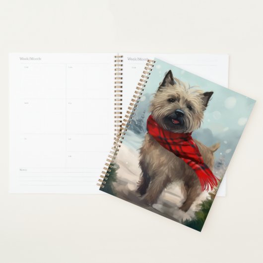 Cairn Terrier Dog dans Noël de neige (Devant avec enveloppe)
