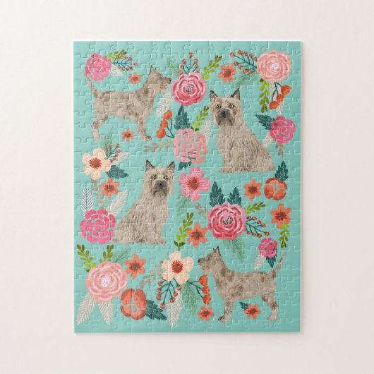 Cairn Terrier Dog  Florals Legpuzzel (Verticaal)