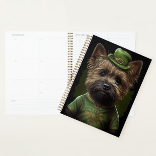 Cairn Terrier dog in St. Patrick's Day Dress
