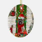 Cairn Terrier Dog Kerstmis Keramisch Ornament (Rechts)