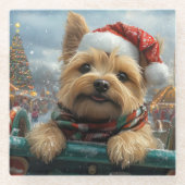 Cairn Terrier Dog Roller Onderzetter Kerst Glazen Onderzetter (Voorkant)