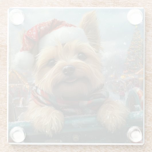 Cairn Terrier Dog Roller Onderzetter Kerst Glazen Onderzetter (Achterkant)