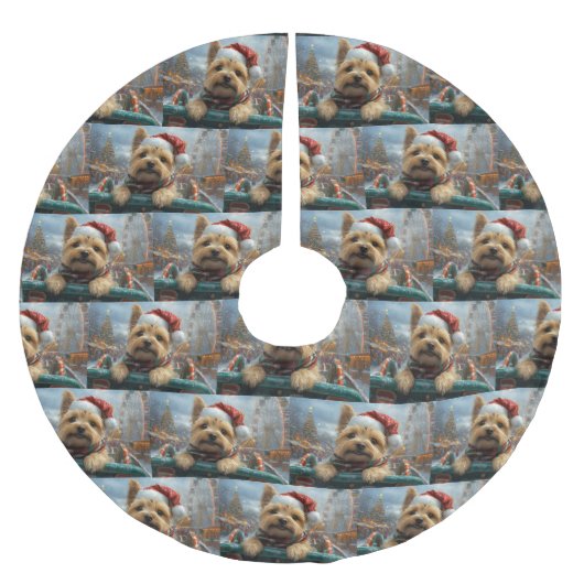 Cairn Terrier Dog Roller Onderzetter Kerst Kerstboom Rok (Voorkant)