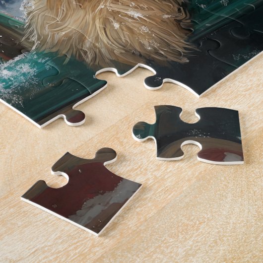 Cairn Terrier Dog Roller Onderzetter Kerst Legpuzzel (Zijkant)