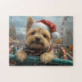 Cairn Terrier Dog Roller Onderzetter Kerst Legpuzzel (Horizontaal)