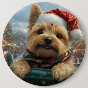Cairn Terrier Dog Roller Onderzetter Kerst Ronde Button 6,0 Cm