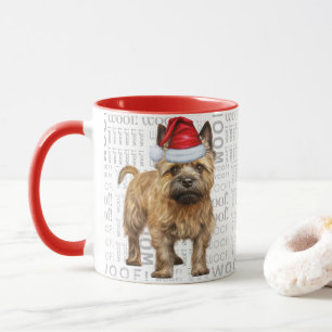 Cairn Terrier Dog Santa op houten achtergrond Mok