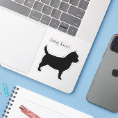 Cairn Terrier Dog Silhouette Vinyl Sticker (Laptop met iPhone)