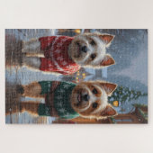Cairn Terrier Dogs Christmas Snow Holiday  Legpuzzel (Horizontaal)