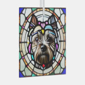 Cairn Terrier "Glas in lood" Glas Ornament (Voorkant Rechts)