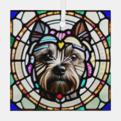 Cairn Terrier "Glas in lood" Glas Ornament (Achterkant)