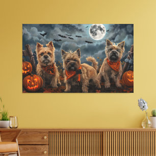 Cairn Terrier Halloween Spoken Canvas Afdruk