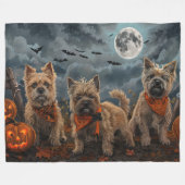 Cairn Terrier Halloween Spooky Fleece Deken (Voorkant (Horizontaal))