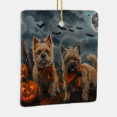 Cairn Terrier Halloween Spooky Keramisch Ornament (Rechts)