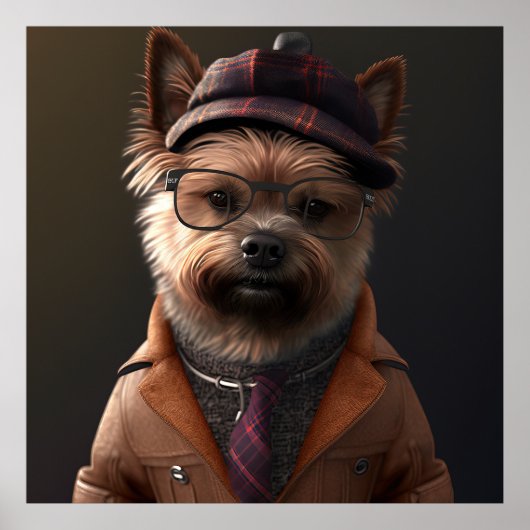 Cairn Terrier Hipster Dog Poster (Voorkant)
