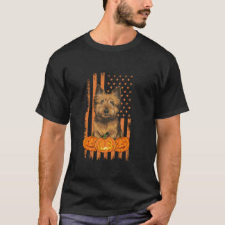 Cairn Terrier Hond Amerikaanse Vlag Patriottische  T-shirt