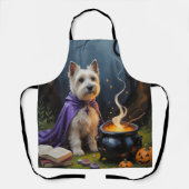 Cairn Terrier hond grillige Halloween schilderij Schort (Voorkant)