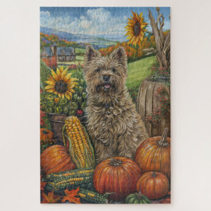 Cairn Terrier Hond Herfst Oogst Thanksgiving Legpuzzel