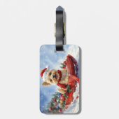 Cairn Terrier Hond in Sledge Laat het Sneeuw Kerst Bagagelabel (Achterkant verticaal)