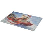 Cairn Terrier Hond in Sledge Laat het Sneeuw Kerst Snijplank (Hoek)