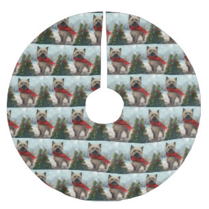 Cairn Terrier Hond in Sneeuw Kerstmis Kerstboom Rok
